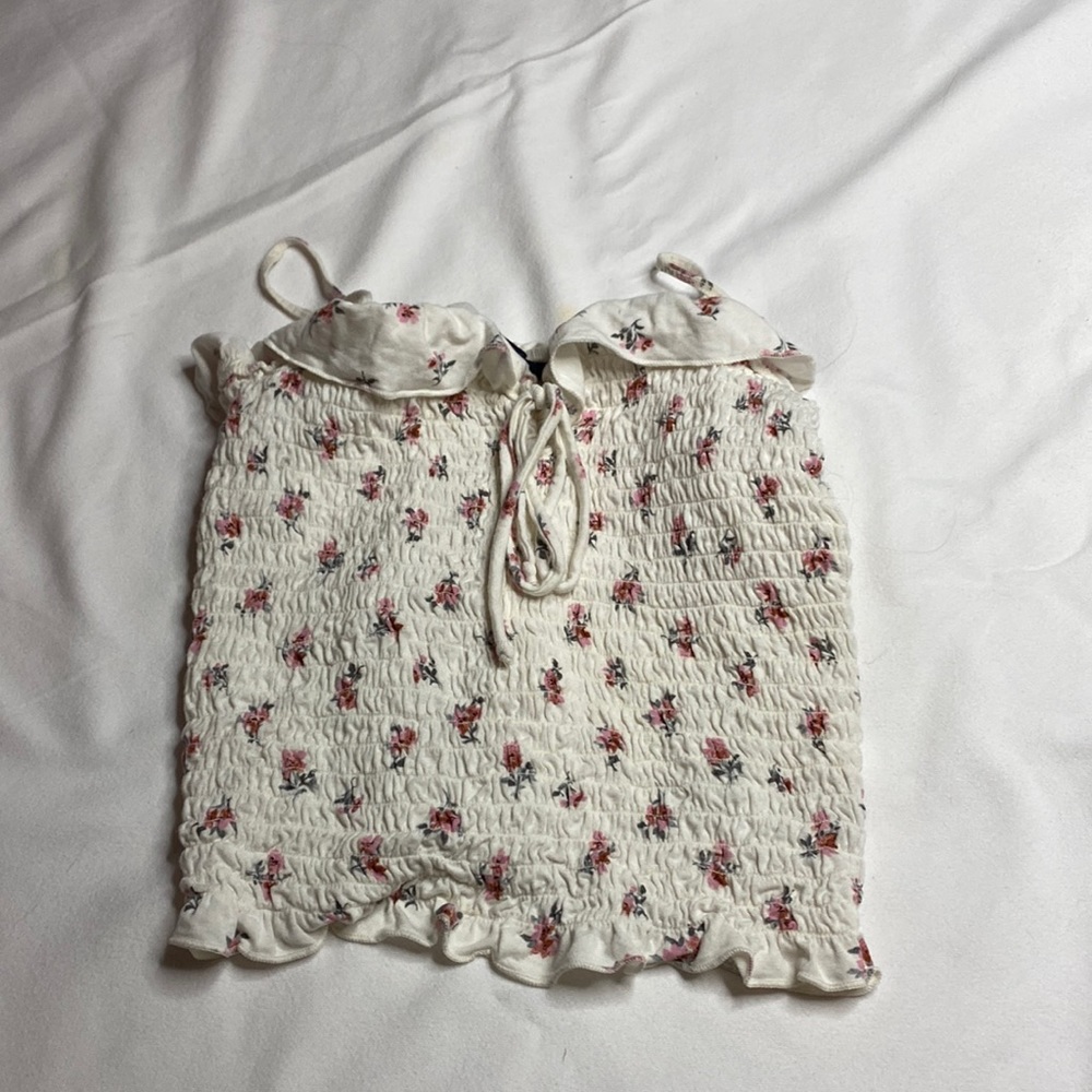 White Floral Tank Top